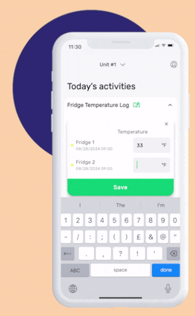 FoodDocs food safety management software preview of corrective actions in the mobile app.